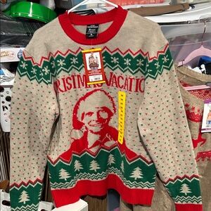 Men’s Christmas vacation sweater size med new measures 23 pit Beige Red Sweater